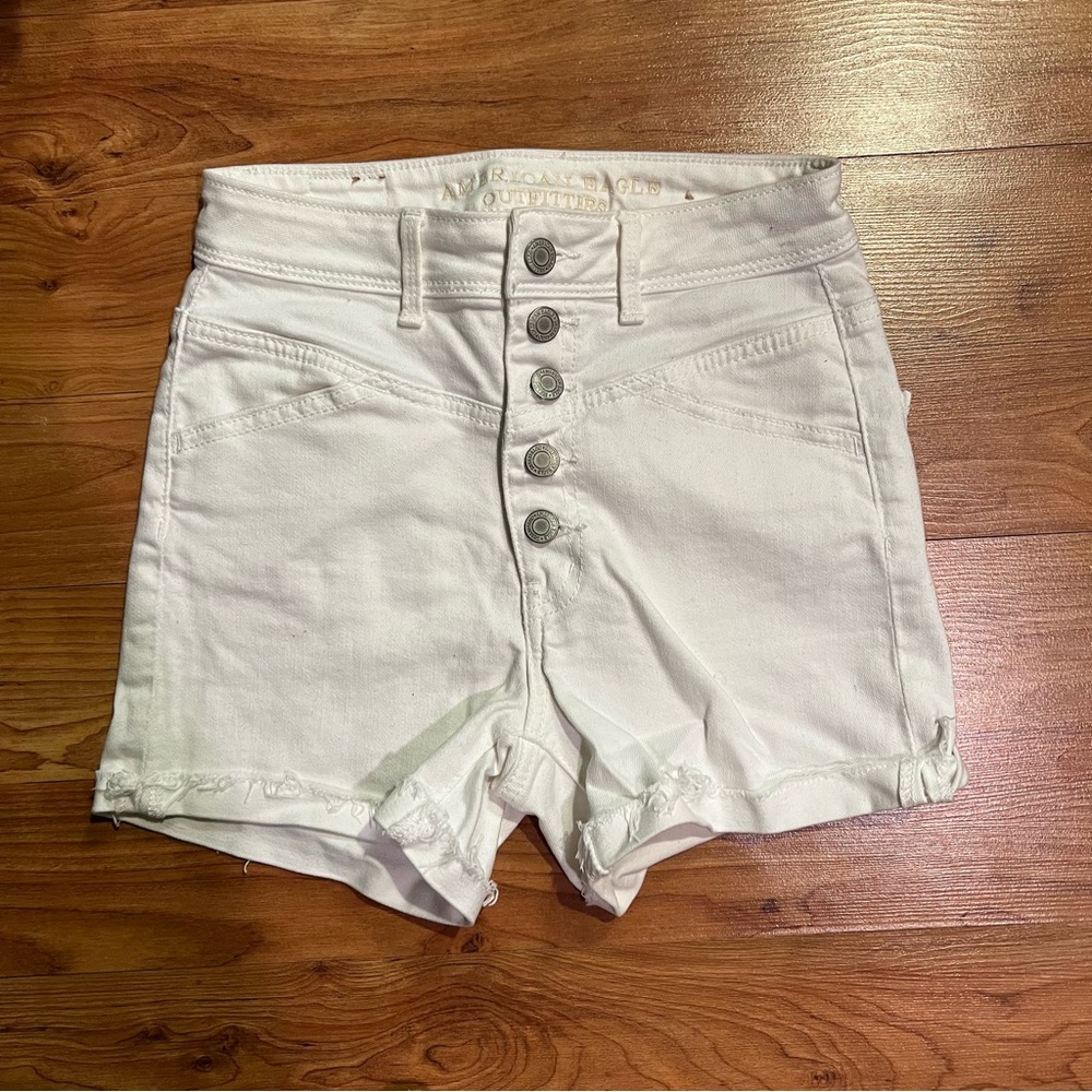 American Eagle white jean short high waist